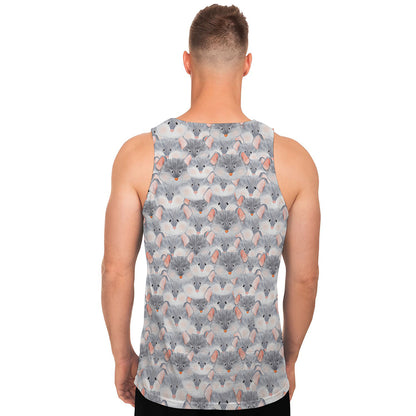 Watercolor Rat Pattern Print Men's Tank Top