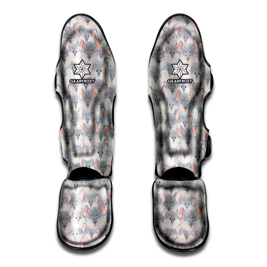Watercolor Rat Pattern Print Muay Thai Shin Guard