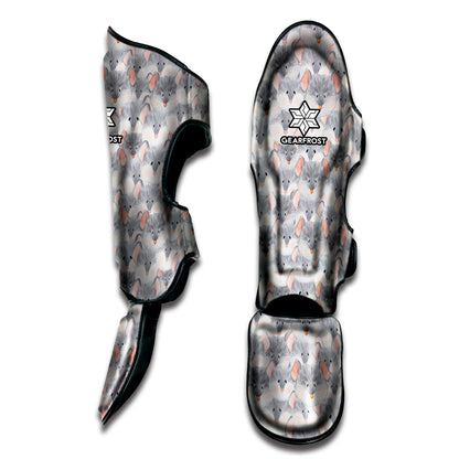 Watercolor Rat Pattern Print Muay Thai Shin Guard