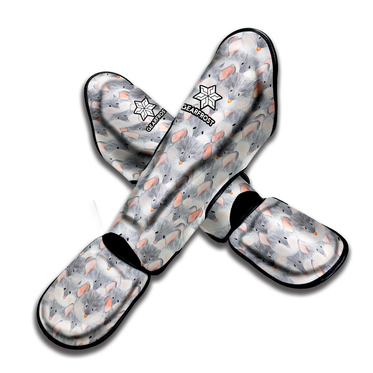 Watercolor Rat Pattern Print Muay Thai Shin Guard