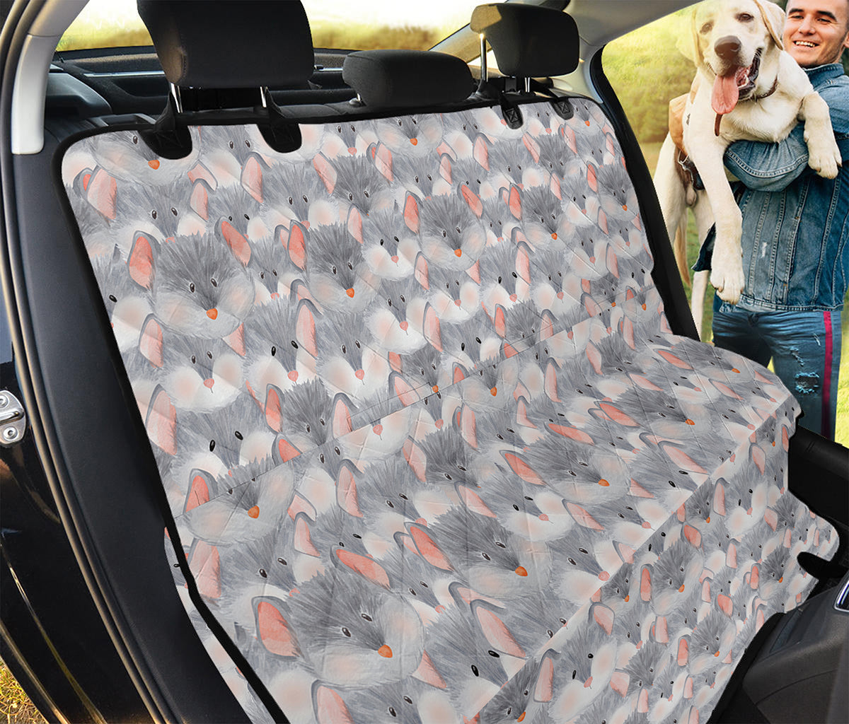 Watercolor Rat Pattern Print Pet Car Back Seat Cover