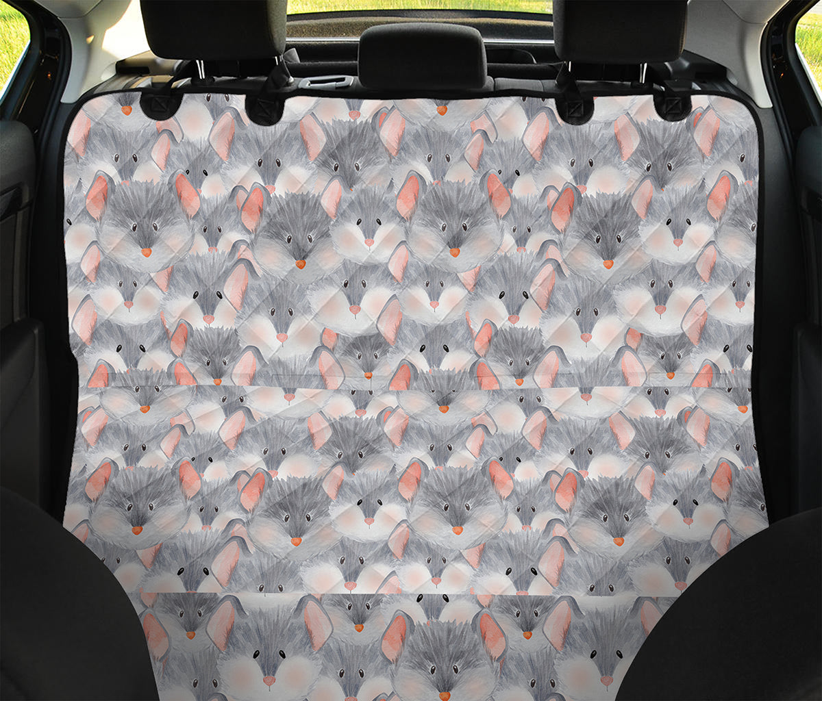 Watercolor Rat Pattern Print Pet Car Back Seat Cover