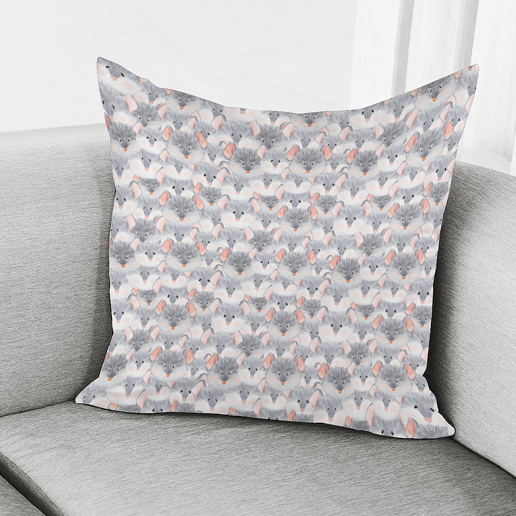 Watercolor Rat Pattern Print Pillow Cover