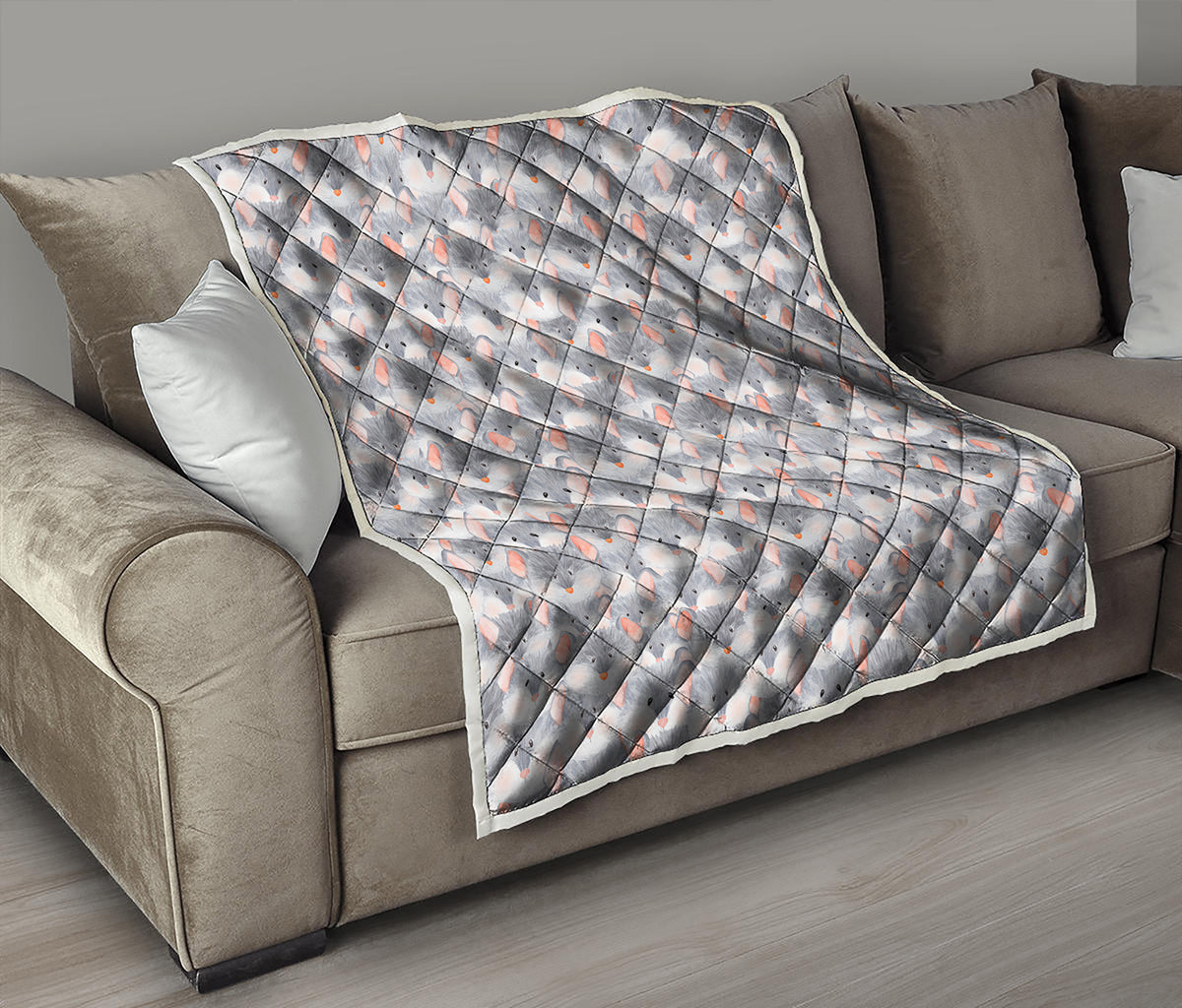 Watercolor Rat Pattern Print Quilt