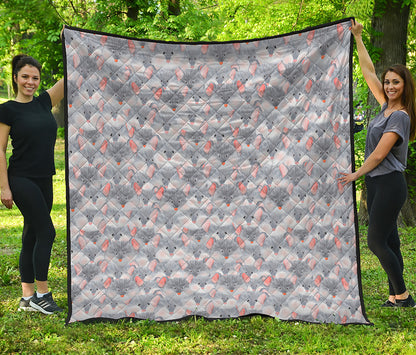 Watercolor Rat Pattern Print Quilt