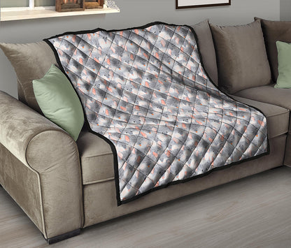 Watercolor Rat Pattern Print Quilt