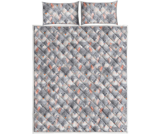 Watercolor Rat Pattern Print Quilt Bed Set