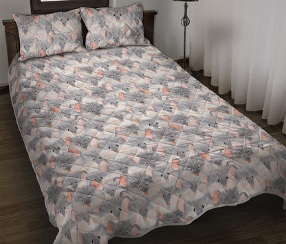 Watercolor Rat Pattern Print Quilt Bed Set