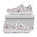 Watercolor Rat Pattern Print White Running Shoes