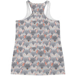 Watercolor Rat Pattern Print Women's Racerback Tank Top