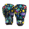 Watercolor Rocket Pattern Print Boxing Gloves