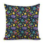 Watercolor Rocket Pattern Print Pillow Cover
