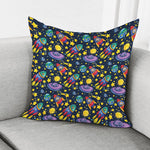 Watercolor Rocket Pattern Print Pillow Cover