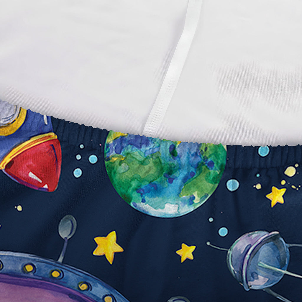 Watercolor Rocket Pattern Print Sofa Cover