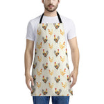 Watercolor Rooster Pattern Print Apron