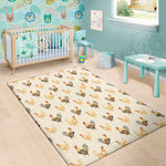 Watercolor Rooster Pattern Print Area Rug