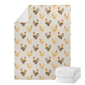 Watercolor Rooster Pattern Print Blanket