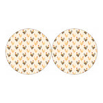 Watercolor Rooster Pattern Print Car Coasters