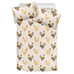 Watercolor Rooster Pattern Print Duvet Cover Bedding Set
