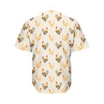 Watercolor Rooster Pattern Print Men's Baseball Jersey