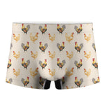 Watercolor Rooster Pattern Print Men's Boxer Briefs