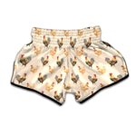 Watercolor Rooster Pattern Print Muay Thai Boxing Shorts
