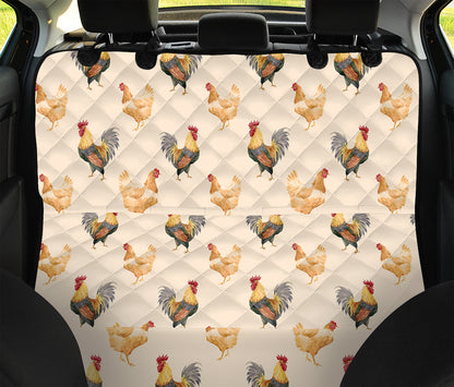 Watercolor Rooster Pattern Print Pet Car Back Seat Cover