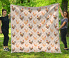 Watercolor Rooster Pattern Print Quilt