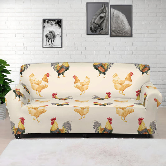 Watercolor Rooster Pattern Print Sofa Cover