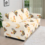 Watercolor Rooster Pattern Print Sofa Cover