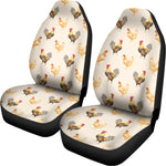 Watercolor Rooster Pattern Print Universal Fit Car Seat Covers