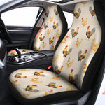 Watercolor Rooster Pattern Print Universal Fit Car Seat Covers