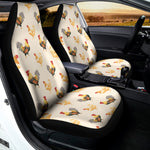 Watercolor Rooster Pattern Print Universal Fit Car Seat Covers