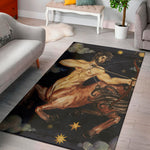 Watercolor Sagittarius Zodiac Sign Print Area Rug