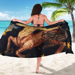 Watercolor Sagittarius Zodiac Sign Print Beach Sarong Wrap