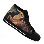 Watercolor Sagittarius Zodiac Sign Print Black High Top Shoes