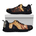 Watercolor Sagittarius Zodiac Sign Print Black Sneakers