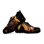 Watercolor Sagittarius Zodiac Sign Print Black Sneakers