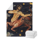 Watercolor Sagittarius Zodiac Sign Print Blanket
