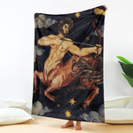 Watercolor Sagittarius Zodiac Sign Print Blanket