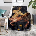 Watercolor Sagittarius Zodiac Sign Print Blanket