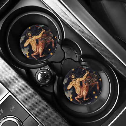 Watercolor Sagittarius Zodiac Sign Print Car Coasters