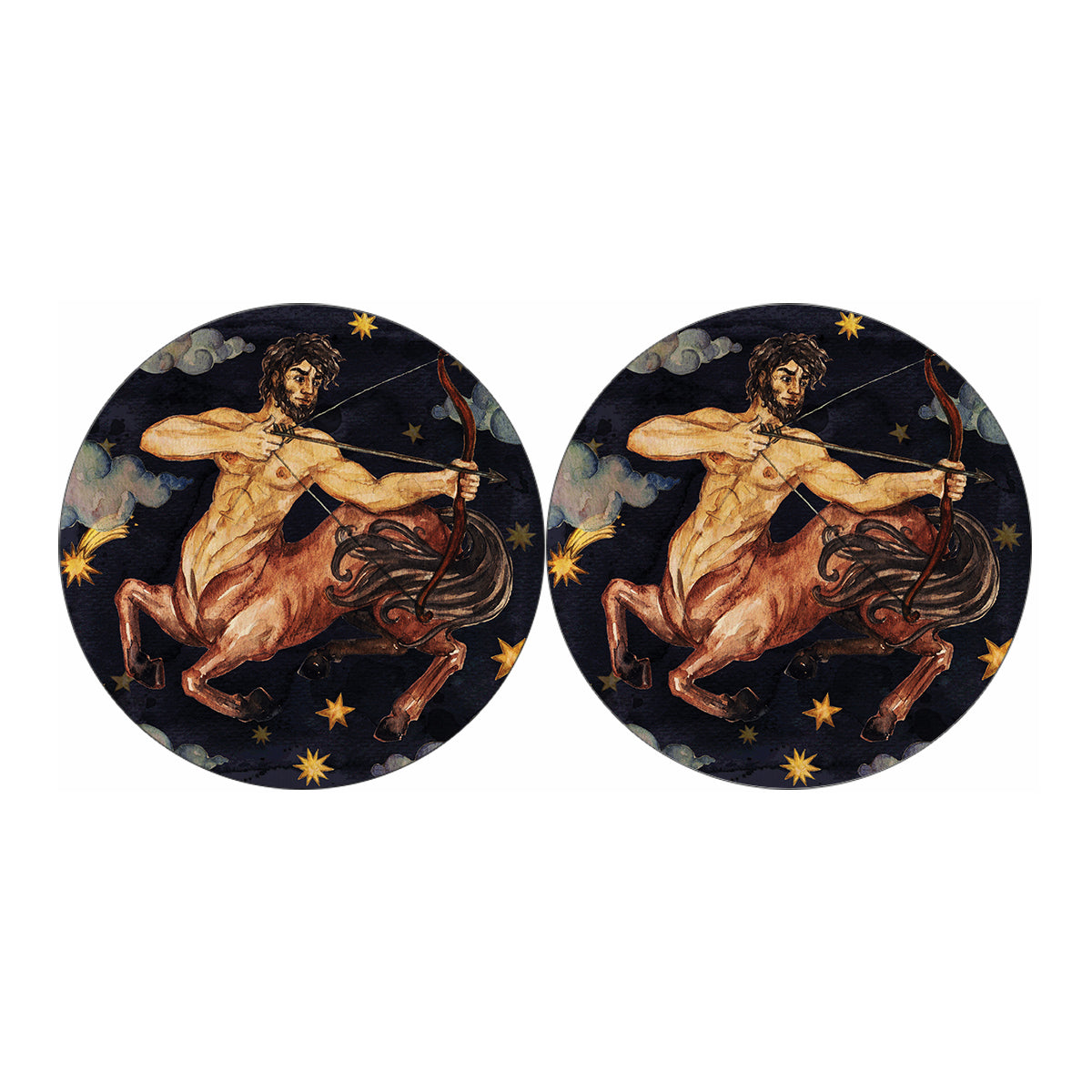 Watercolor Sagittarius Zodiac Sign Print Car Coasters