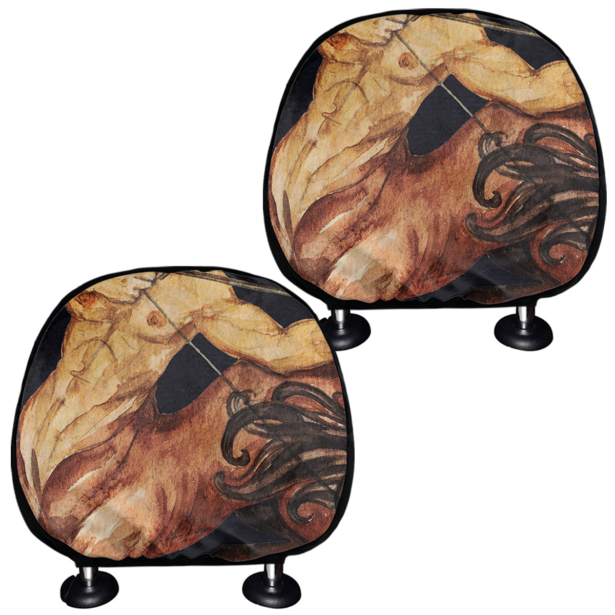 Watercolor Sagittarius Zodiac Sign Print Car Headrest Covers