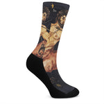 Watercolor Sagittarius Zodiac Sign Print Crew Socks