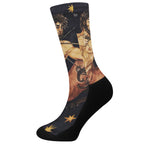 Watercolor Sagittarius Zodiac Sign Print Crew Socks