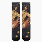 Watercolor Sagittarius Zodiac Sign Print Crew Socks