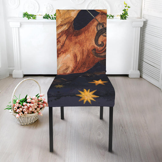 Watercolor Sagittarius Zodiac Sign Print Dining Chair Slipcover