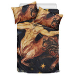 Watercolor Sagittarius Zodiac Sign Print Duvet Cover Bedding Set