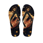 Watercolor Sagittarius Zodiac Sign Print Flip Flops